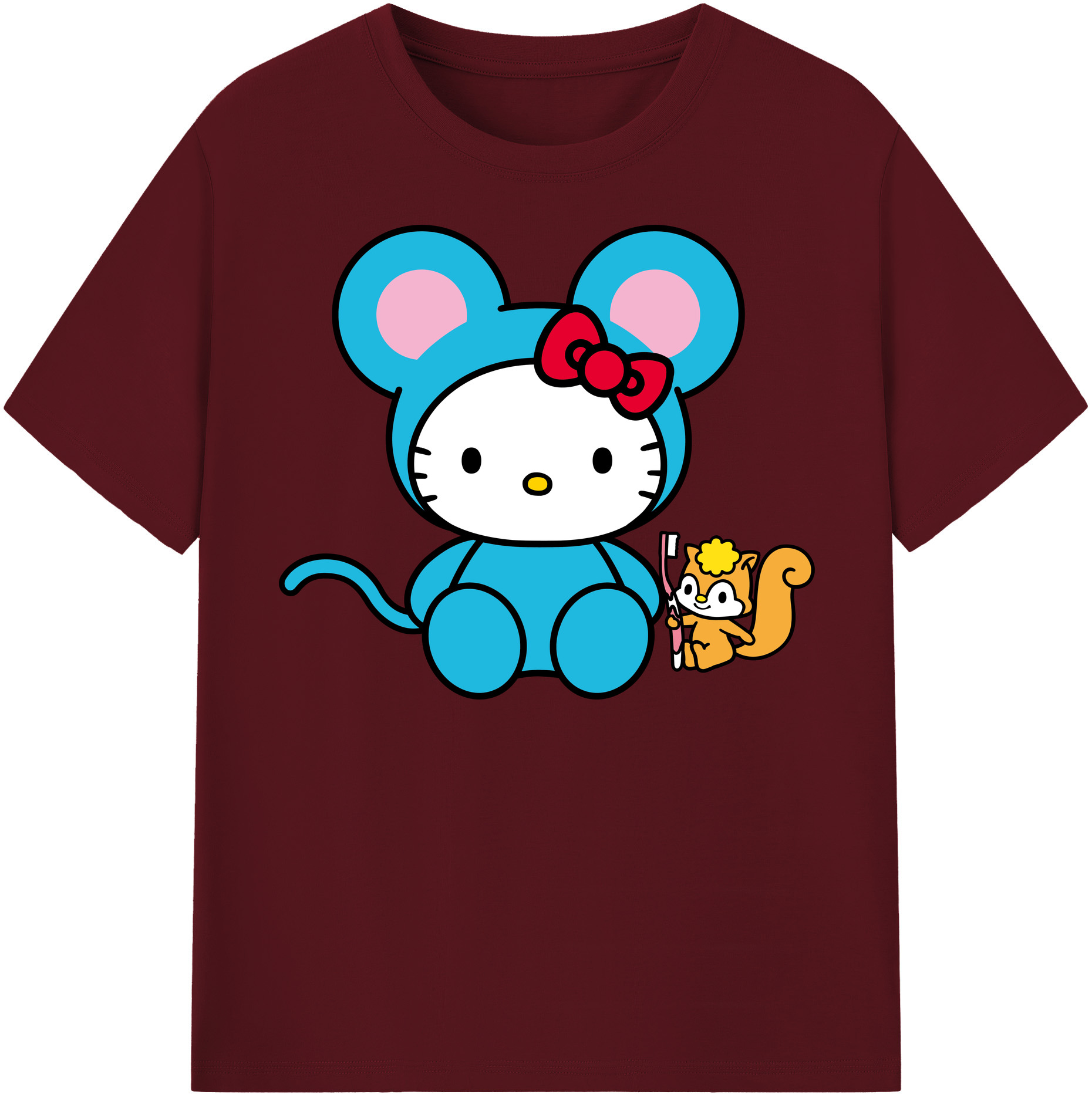 （画像用） Hello Kitty ハローキティ 綿100％半袖Tシャツ（フロントプリント）